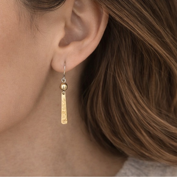 J. Jill Jewelry - J. Jill Textured Gold Bar Dangle Earrings NWT (BJ111)